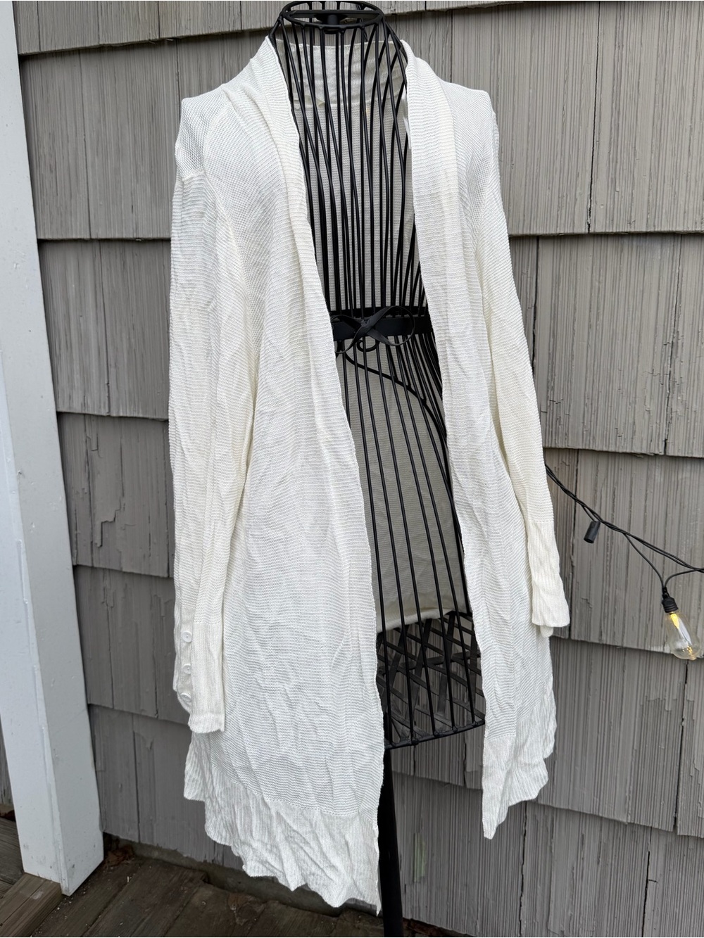 Lightweight Open Front Cardigan - Off-White